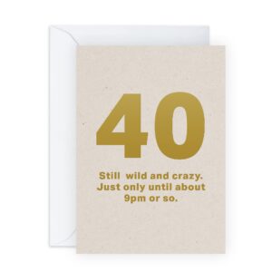 central 23 40th birthday card for women - forties fortieth - birthday card sister brother best friend - men birthday cards - age 40 - comes with fun stickers - made in the uk