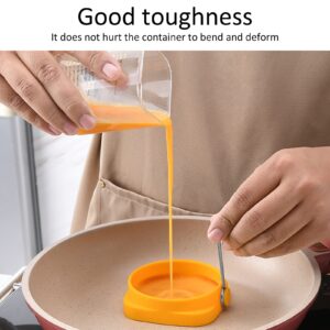 Fdit 5 PCS Silicone Double Sided Egg Frying Rings Quadrate Round Dual Use Omelet Mold with Heat Insulation Handle Creative Cooking Mold