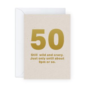 central 23 50th birthday cards for men women - funny birthday cards for her him - age 50 fifty fiftieth - comes with fun stickers - made in the uk