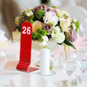 1-30 Table Numbers Restaurant Order Numbers Double Sided Acrylic Reception Number Stands Signs for Wedding Restaurant Seating Cafes Party Banquet (Red)