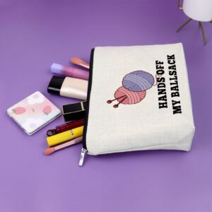 Knitter Gifts for Women Knitting Lover Gift Makeup Bag Knitting Stuff Gift Mother's Day Gifts for Mom Cosmetic Bag Birthday Gifts for Knitting Lover Christmas Gifts for Her Cosmetic Travel Pouch