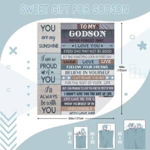 Pozevan Godson Gifts from Godmother, Godson Baptism Gifts for Boys, Godson Gifts, Birthday Christmas Easter Gifts for Godson, Godson Gifts from Godfather, God Son Gifts Blanket (60x50 Inches)