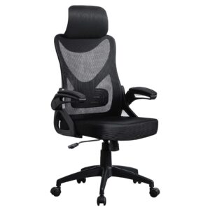 Furnimart Ergonomic Office Chair with Adjustable Headrest & Lumbar Support, Home Office Swivel Task Chair with High Back and Flip-up Armrest