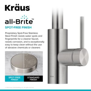 KRAUS Oletto™ Spot Free Stainless Steel Finish Dual Function Pull-Down Kitchen Faucet, KPF-2620SFS (Pack of 4)