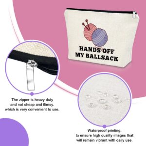 Knitter Gifts for Women Knitting Lover Gift Makeup Bag Knitting Stuff Gift Mother's Day Gifts for Mom Cosmetic Bag Birthday Gifts for Knitting Lover Christmas Gifts for Her Cosmetic Travel Pouch