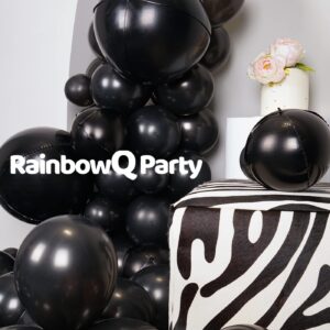 RainbowQ Party 78PCS Black Metallic Balloon Different Sizes 18/12/10/5 Inch Latex Shiny Chrome Helium Balloons Arch Garland Kit for Graduation Birthday Party Decorations