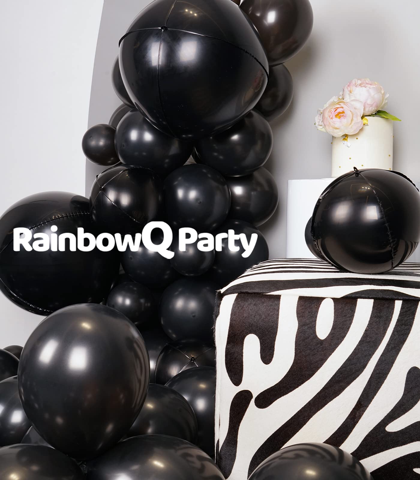 RainbowQ Party 78PCS Black Metallic Balloon Different Sizes 18/12/10/5 Inch Latex Shiny Chrome Helium Balloons Arch Garland Kit for Graduation Birthday Party Decorations