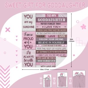 Pozevan Goddaughter Gifts from Godmother Godfather, Baptism Gifts for Girl, Birthday Gifts for Goddaughter, Goddaughter Baptism Gifts, God Daughter Gifts from Godmother, Blanket (60x50 Inches)