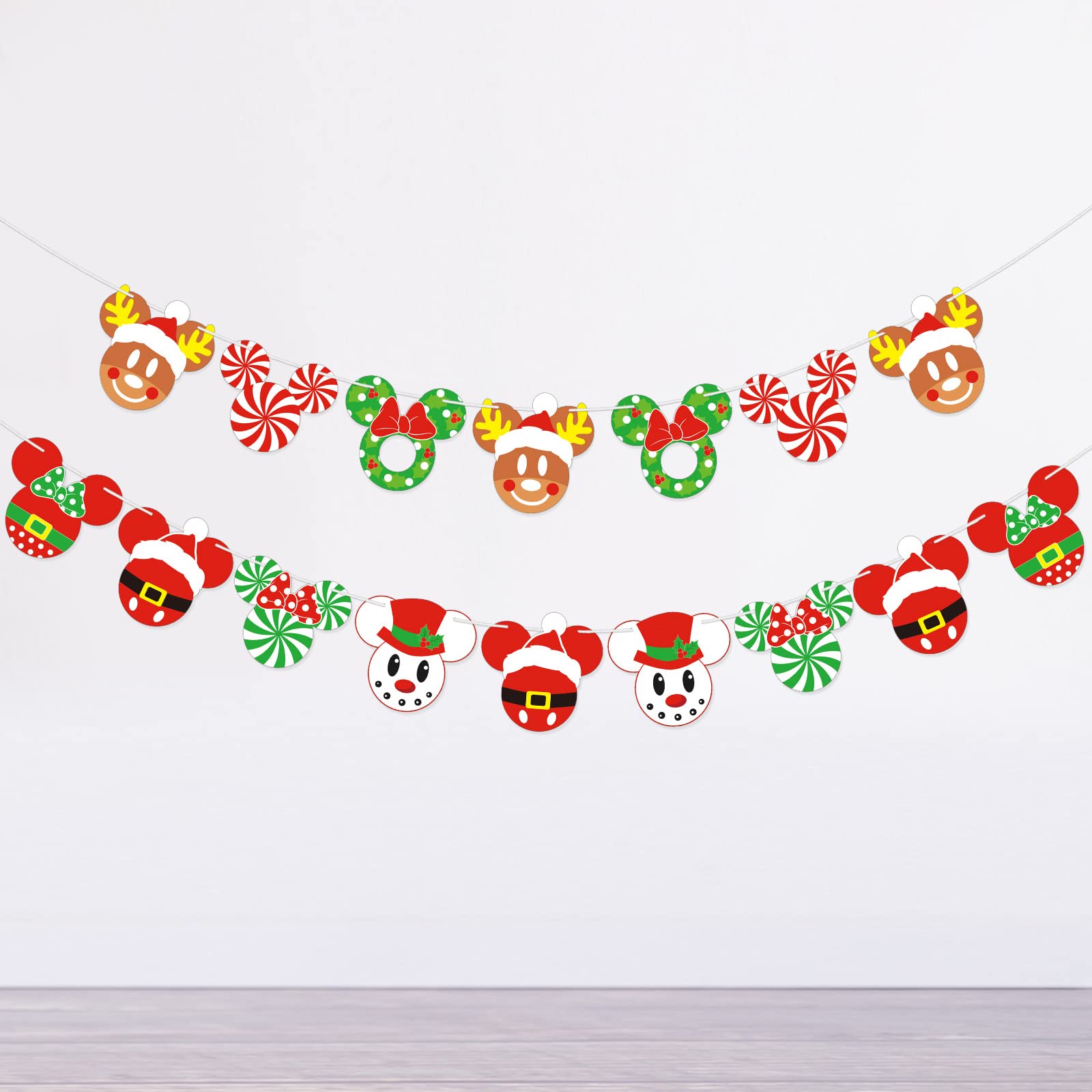 Mouse Christmas Tree Decorations Candy Garland for Merry Christmas Candy Cutouts Banner Decorations for Kids Birthday Party Baby Shower Decorations