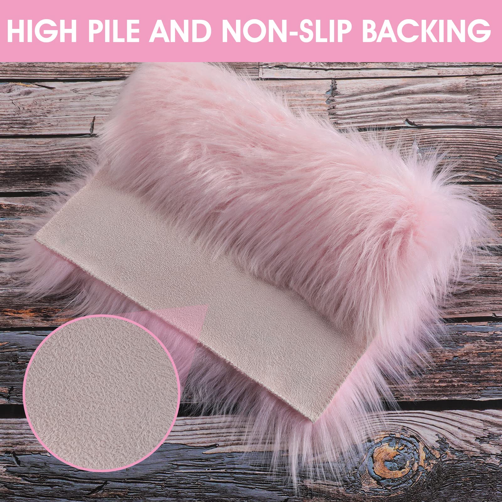 WLLHYF 10 Inches Mini Square Faux Fur Rug， Small Fluffy Area Rug Cushion for Living Room Sofa Bedroom Floor Soft Square Chair Cover Seat Pad Nail Mat for Photographing Background of Jewelry