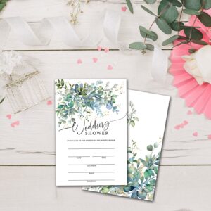 Greenery Wedding Shower Invitations, Floral Bridal Shower Invitations, Bridal Shower Invites for Engagement Party, Wedding, Bridal Shower, Set of 25 Invitations & 25 Envelopes (B02)