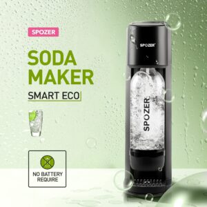 SPOZER Sparkling Water Maker Machine Soda Maker Fizzy Water Maker for Carbonating with 1L Bottle, Compatible with Screw-in 60L CO2 Cylinder