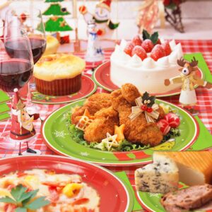 Christmas Party Plates and Napkins Table Decorations - 32 Pack Christmas Paper Plates Party Decorations Dinnerware Set for Xmas Holiday Birthday Baby Shower Party Favors, Serve 16