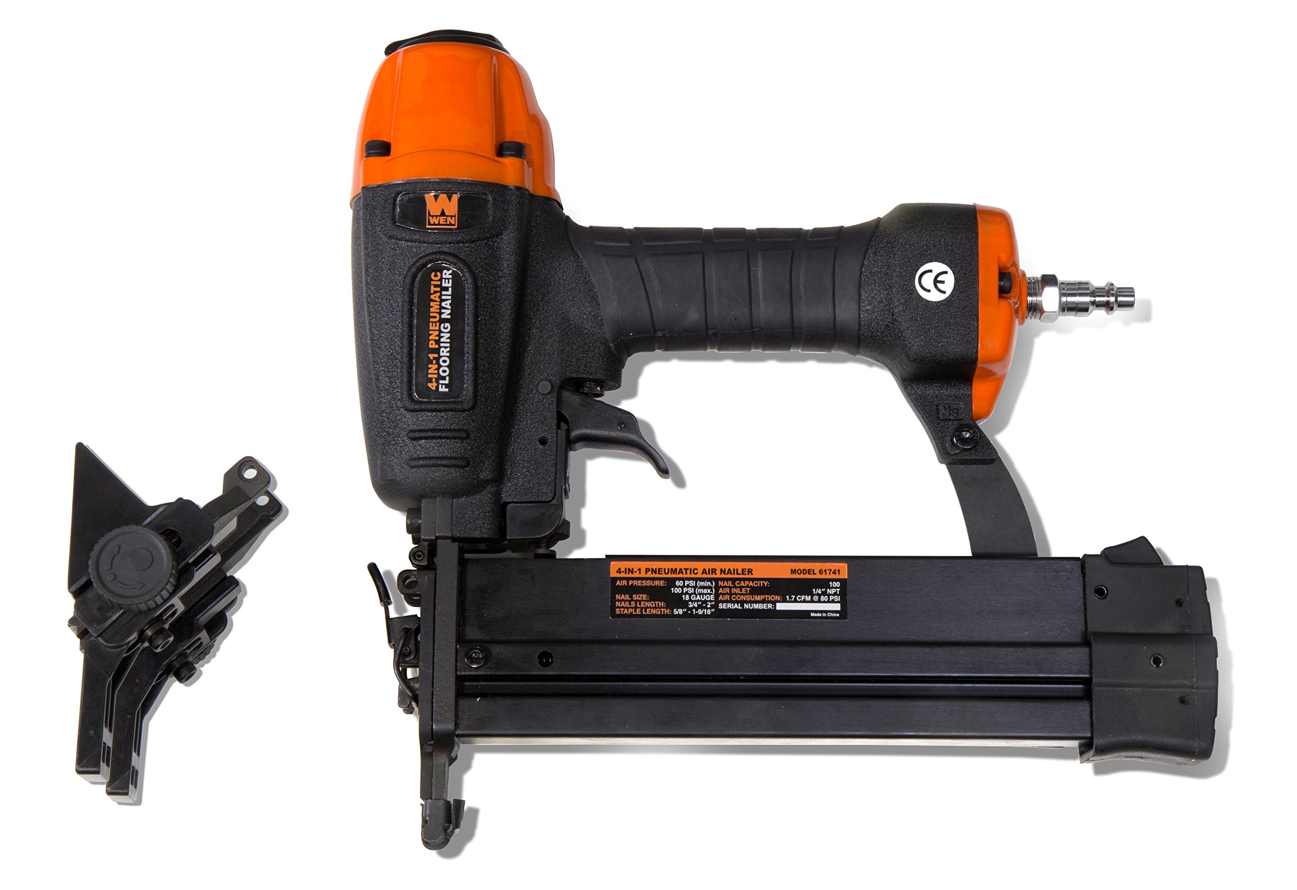 WEN 61741K 4-in-1 18-Gauge Pneumatic Flooring Nailer and Stapler