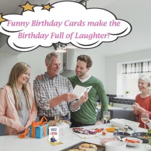 DASLET Funny Birthday Card for Men Women, Happy 30th 40th 50th 60th 70th Birthday Cards for Husband Wife Brother Sister Grandma Grandpa with Stickers and Envelopes