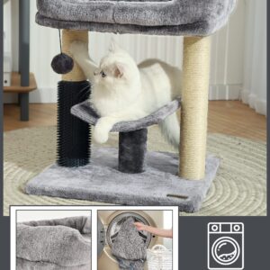 Hoopet cat Tree Tower,cat Scratching Post for Indoor Cats,Featuring with Super Cozy Perch,Cat Self Groomer and Interactive Dangling Ball Great for Kittens and Cats