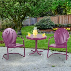 Northlight 34-Inch Outdoor Retro Tulip Armchair, Purple