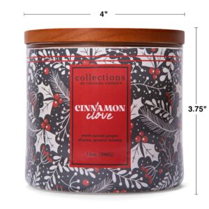 Colonial Candle Cinnamon Clove Scented Jar Candle, Holiday Deco Collection, 3 Wick, Red, 14 oz - Up to 60 Hours Burn