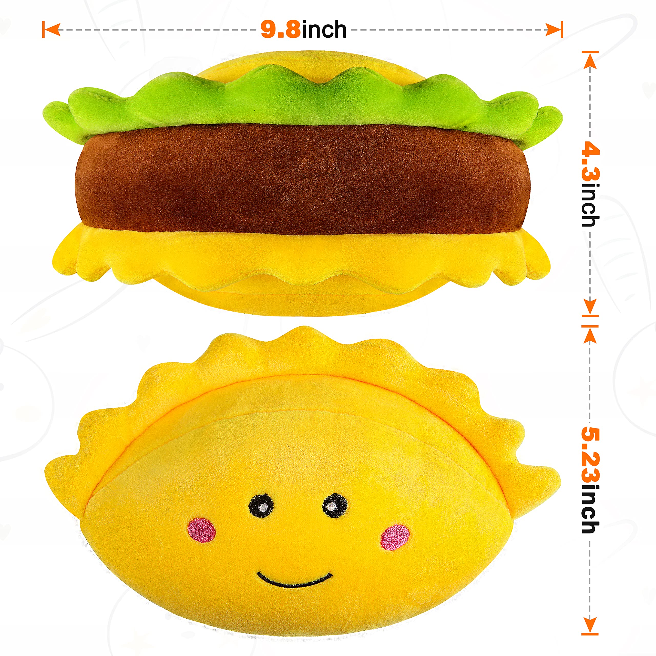 CatchStar Taco Plush Stuffed Kids: Stuff Pillow Toy