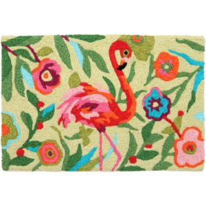 jellybean flamingo garden accent washable rug 20" x 30" doormat