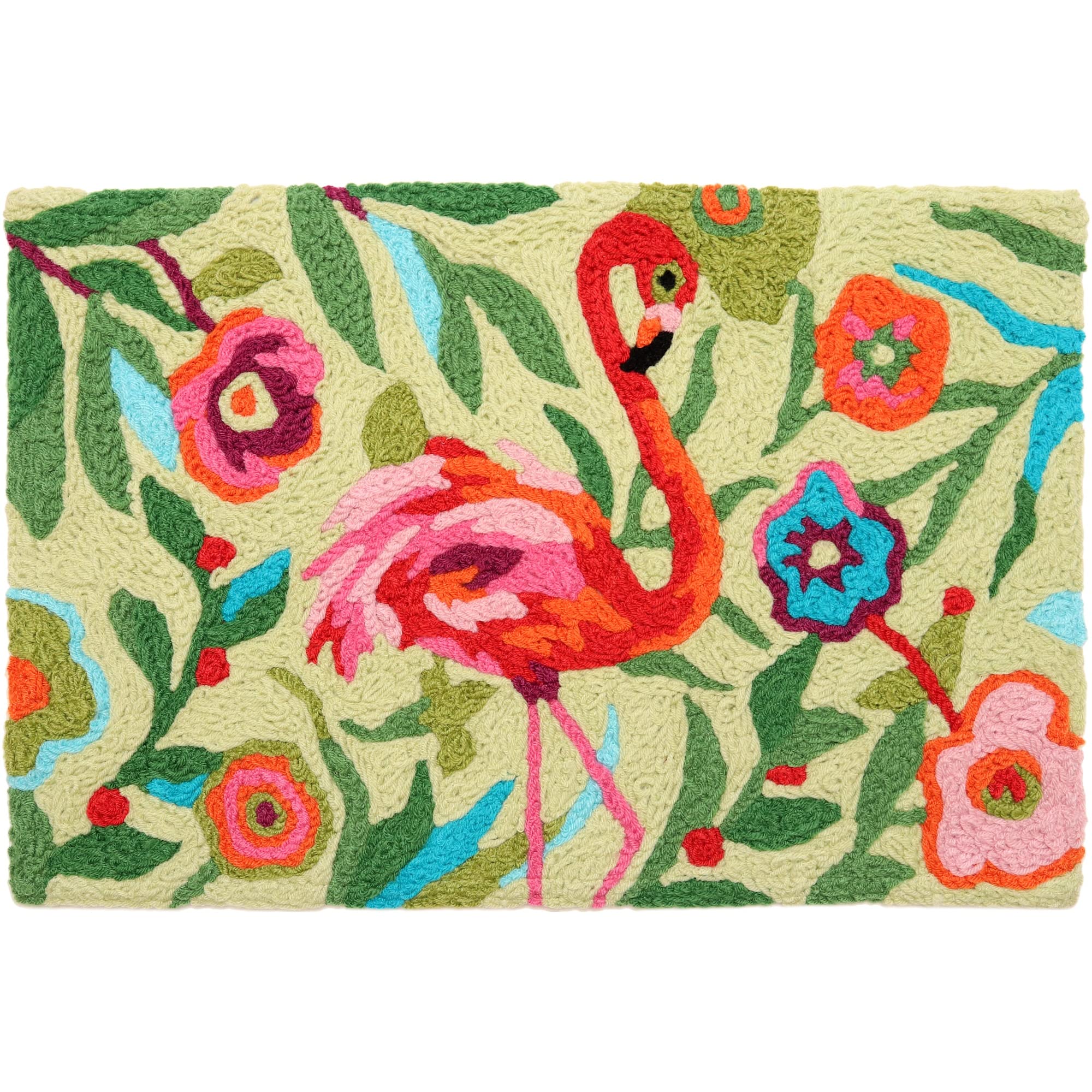 Jellybean Flamingo Garden Accent Washable Rug 20" x 30" Doormat