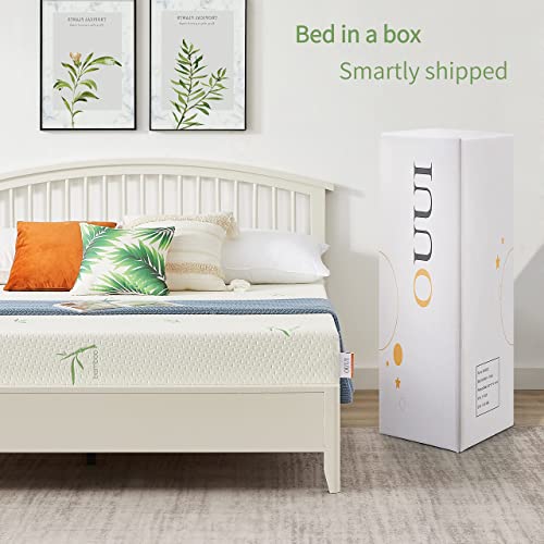 OUUI Full Size Mattress, 6 Inch Gel Memory Foam Mattress for Cool Sleep Pressure Relief Bamboo Breathable Cover Medium Firm Full Mattress in a Box, White, CertiPUR-US Certified