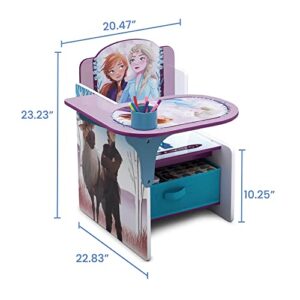 Delta Children Chair Desk with Storage Bin + Design and Store 6 Bin Toy Storage Organizer, Disney Frozen (Bundle)