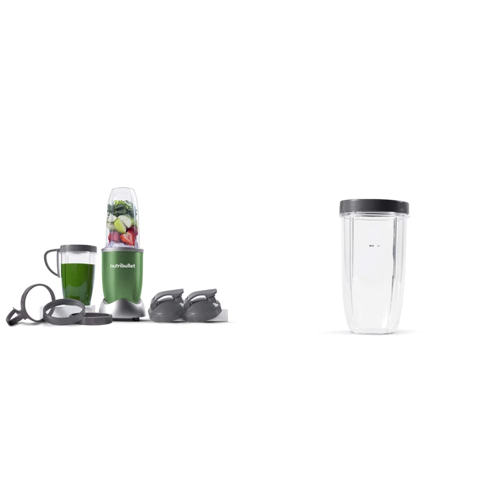 NutriBullet NB9-1301G Pro 13 Pcs Clover Green, 900W & 32 Ounce Colossal Cup with Standard Lip Ring