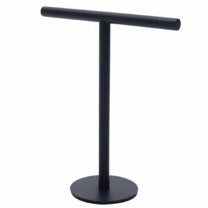 Bath Hand Towel Holder Standing, SUS304 Stainless Steel Matte Black T-Shape Towel Bar Rack Stand, Tower Bar for Bathroom Kitchen Countertop with Base