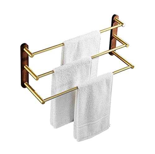 Prylio Towel Bar for Bathroom 304 Stainless Steel Multilayer Towel Rack Wall Mounted Towel Rail 3 Bars Bath Towel Holder for Bathroom and Kitchen Towel Rack (Size : 38cm)