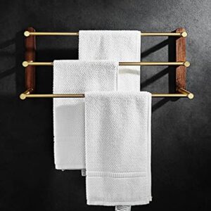 Prylio Towel Bar for Bathroom 304 Stainless Steel Multilayer Towel Rack Wall Mounted Towel Rail 3 Bars Bath Towel Holder for Bathroom and Kitchen Towel Rack (Size : 38cm)