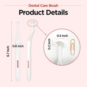 JAYU PET Dental Care Brush (Soft Bristles) 5ea - Toothbrush for Small Dog and Cat with Horizontal Head & Easy Grip Handle