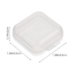 120pcs Plastic Square Empty Small Case Beads Storage Containers Clear Mini with Hinged Lid for Earrings Rings Small Items