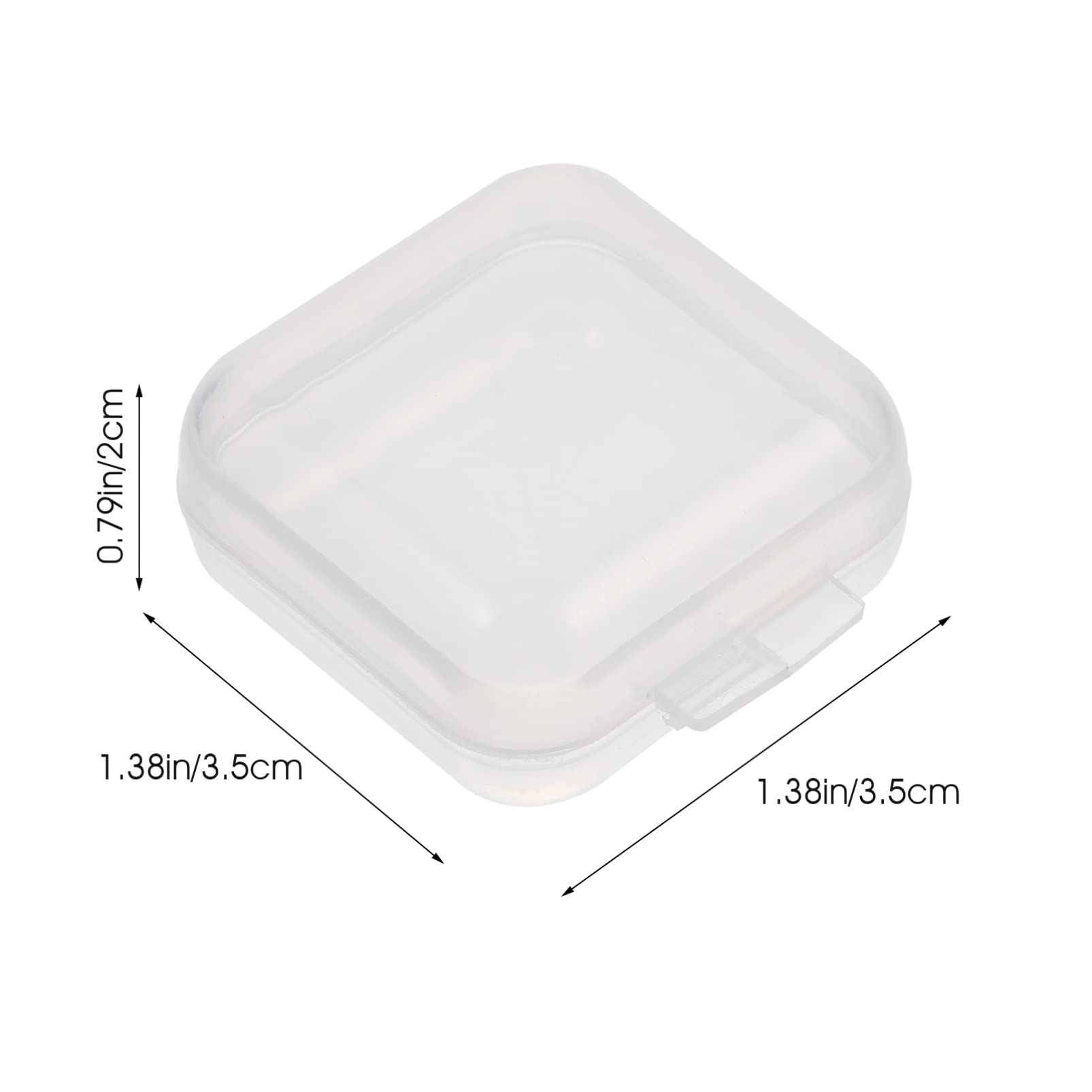 120pcs Plastic Square Empty Small Case Beads Storage Containers Clear Mini with Hinged Lid for Earrings Rings Small Items