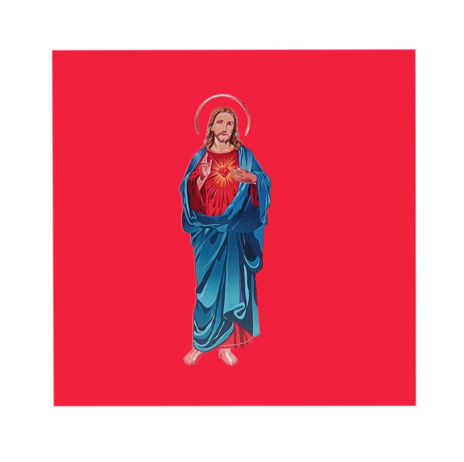 iGifts And Cards Inspirational Jesus 3D Pop Up Greeting Card – Religious Merry Christmas Wishes, Happy Easter Gift, Priest Thank You Card, Religious Birthday Present, Pastor, Deacon Ordination 6" X 6"