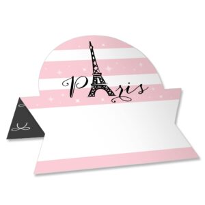 big dot of happiness paris, ooh la la - paris themed baby shower or birthday party tent buffet card - table setting name place cards - set of 24