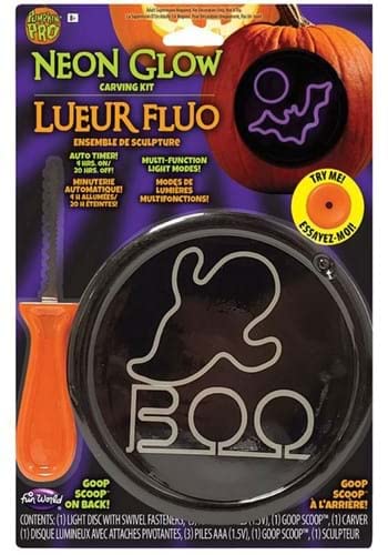 Fun World Ghost Neon Light Pumpkin Carving Kit Standard