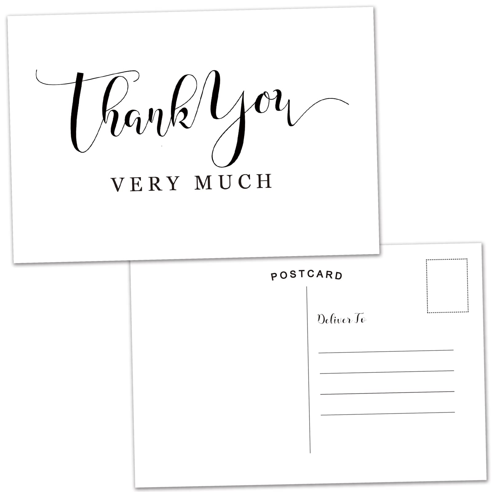 KORTTITALO 50 Thank You Postcards, Double-Sided Thank You Cards for Wedding, Bridal Shower,Baby Shower, Birthday, Business, Blank Postcards, 4x6 Inches.