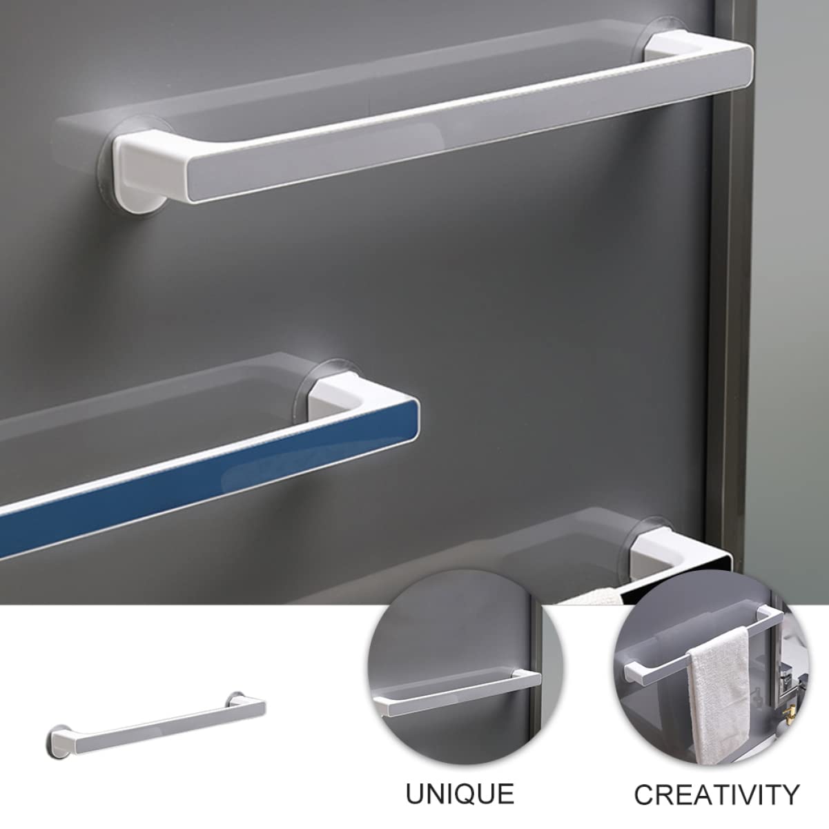 DOITOOL 1pc Rustproof Wall- Self Organizer Accessories Rod Holder Wall Storage Bedroom Bathroom Stand Stick Towel Heavy Wall-Mounted for Bar Duty Hand Hanger on Adhesive Bath Rack