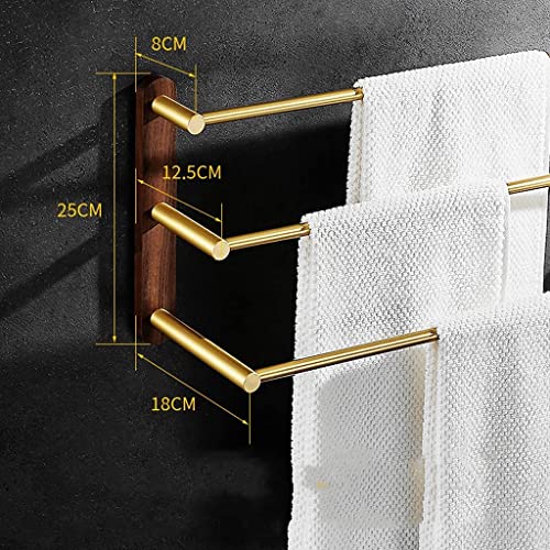 Prylio Towel Bar for Bathroom 304 Stainless Steel Multilayer Towel Rack Wall Mounted Towel Rail 3 Bars Bath Towel Holder for Bathroom and Kitchen Towel Rack (Size : 38cm)