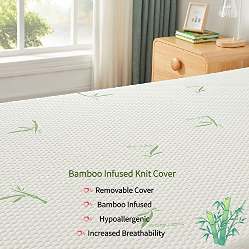 OUUI Full Size Mattress, 6 Inch Gel Memory Foam Mattress for Cool Sleep Pressure Relief Bamboo Breathable Cover Medium Firm Full Mattress in a Box, White, CertiPUR-US Certified