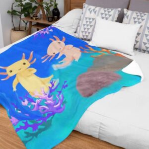 Axolotl Blanket - Cute Axolotl Blanket for Girls - Axolotl Fleece Throw Blanket - Axolotl Gift -Axolotl Stuff -Axolotl Girls Gift - Cute Kids Salamander Blanket - Just a Girl who loves axolotls