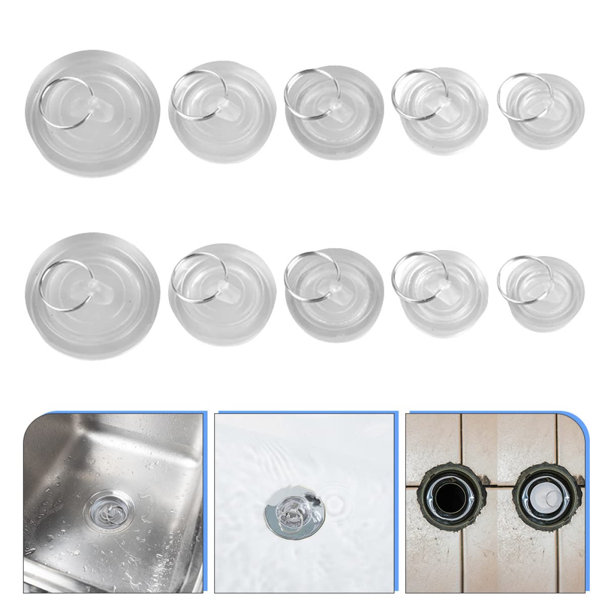 20 Pcs Basin Plug with Ring Bathroom Washbasin Stopper Sink Plug with Ring Drain Stopper Kitchen Sink Stopper Tub Stopper Kitchen Sink Plug Bathtub Plug Bath Plugs Drain Plug