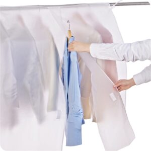 Clothing Rack Covers, Hanging Garment Bag Organizer Storage Cover,Clear Clothes Shoulder Rack Cover Suit Coat Dress Clothes Closet Storage Organizer Dustproof Protector,90 * 110cm