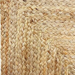 Natural Fiber Collection 2' x 3' Natural Handmade Farmhouse Premium Jute Accent Rug (0001)