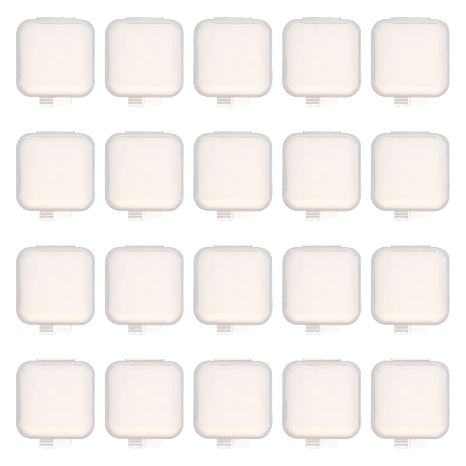 120pcs Plastic Square Empty Small Case Beads Storage Containers Clear Mini with Hinged Lid for Earrings Rings Small Items