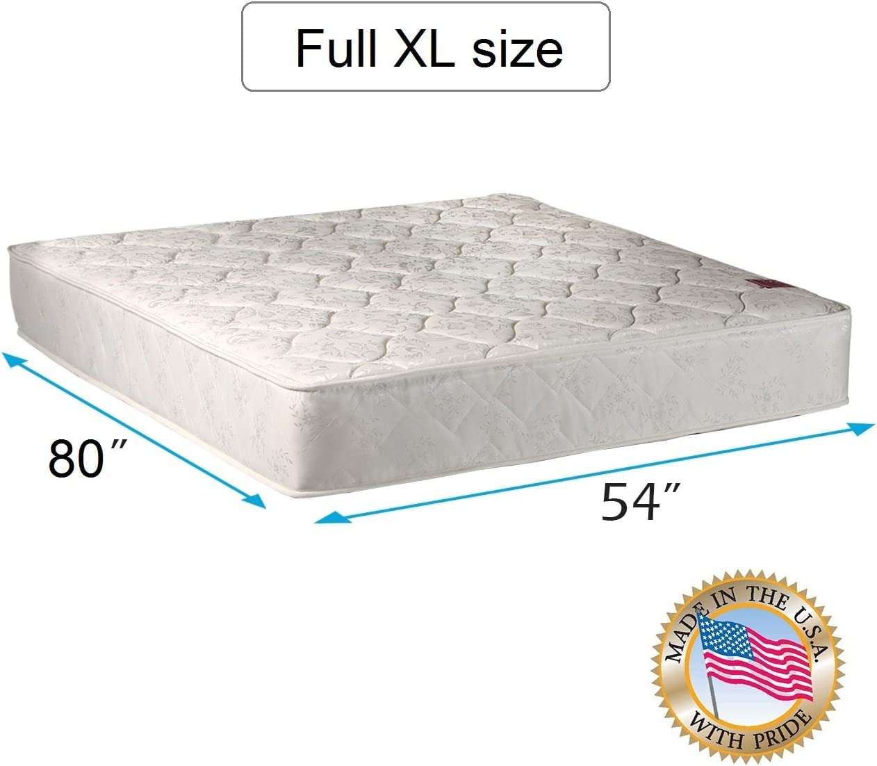 DS Solutions USA American Legacy Medium Firm Innerspring Full XL Mattress Only with Mattress Cover Protector Included