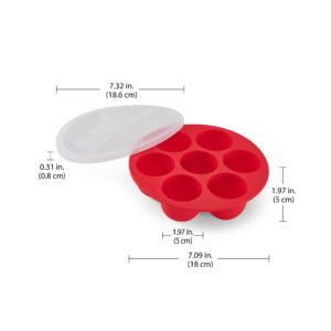 Instant Pot Official Cook/Bake Set, 8-Piece, Red & 5252242 Official Silicone Egg Bites Pan with Lid, Compatible with 6-quart and 8-quart cookers, Red