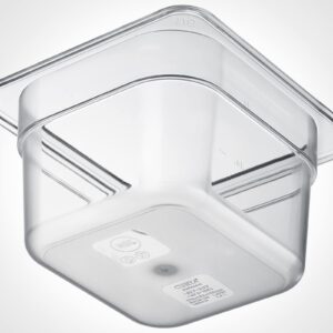 CURTA 6 Pack NSF Food Pans, 1/6 Size 4 Inch Deep Commercial Food Storage Containers, Polycarbonate, Clear