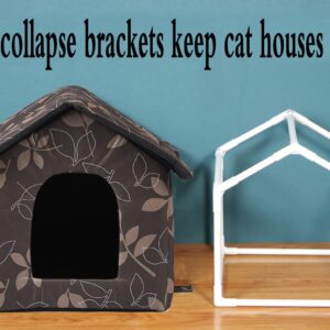 Cat House Outdoor Cat House Outdoor Houses for Feral Cats Dogs Cat Houses for Outdoor Cats Dog Cat Outdoor Indoor Waterproof House (Medium, Brown Support Rod)